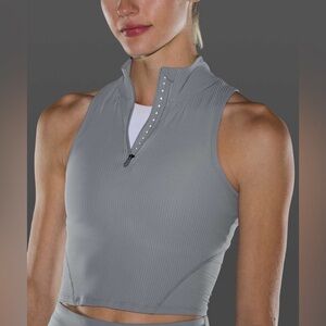 Lululemon Rib Zip-Front Cropped Run Tank Top
Rhino Grey